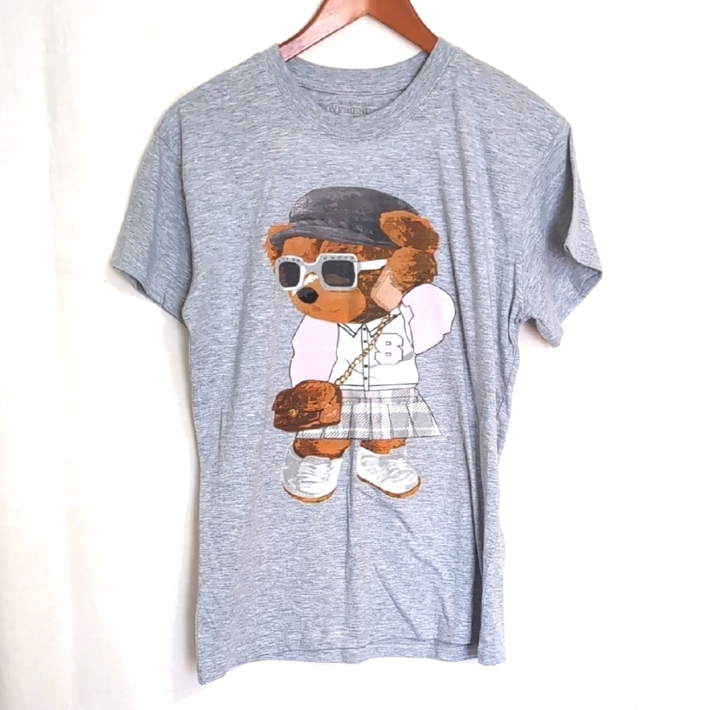 Original Boyfriend Tee by Popular Sport Grey Bear Tee Size Large